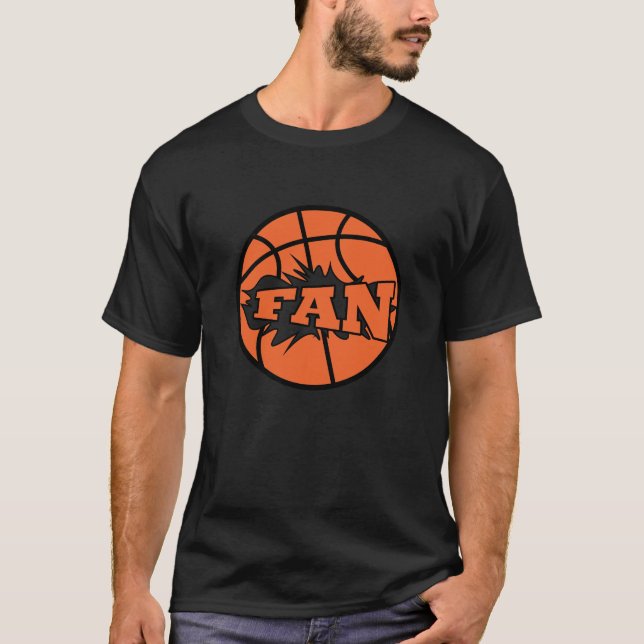 Basketball-Spieler Fan orange Ball T-Shirt (Vorderseite)