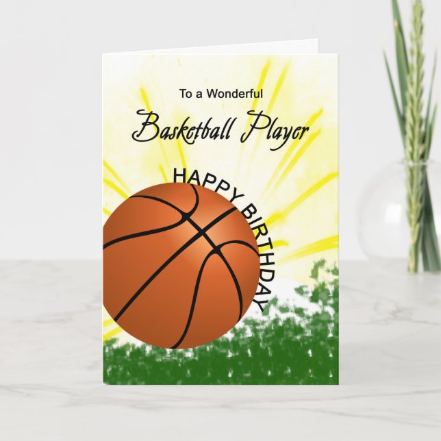 Basketball-Spieler Geburtstagskarte Karte (Vorderseite)