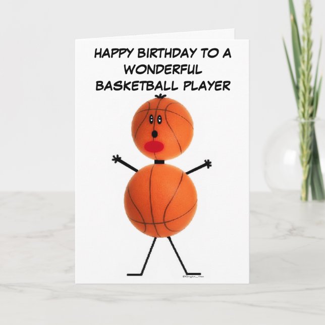 Basketball-Spieler Geburtstagskarte Karte (Vorderseite)