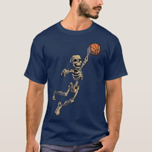 Basketball Spieler Halloween Kostüm Skelett Baske T-Shirt