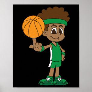 Basketball-Spieler hat einen auf Finger drehenden  Poster