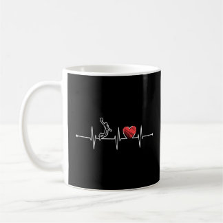 Basketball Spieler Herzschlag Ekg Basketball Fans Kaffeetasse