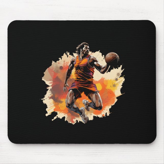Basketball-Spieler im Kunstdesign 1 Mousepad (Vorne)