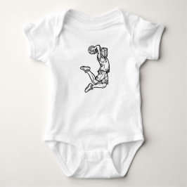 Basketball-Spieler macht Slam Dunk Dunkles Design Baby Strampler