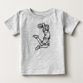 Basketball-Spieler macht Slam Dunk Dunkles Design Baby T-shirt