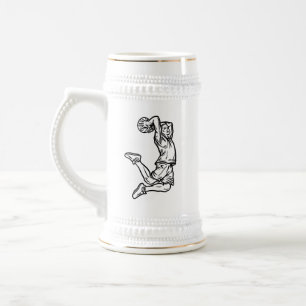 Basketball-Spieler macht Slam Dunk Dunkles Design Bierglas