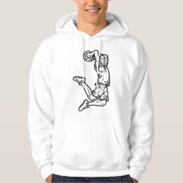 Basketball-Spieler macht Slam Dunk Dunkles Design Hoodie