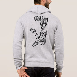 Basketball-Spieler macht Slam Dunk Dunkles Design Hoodie