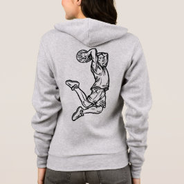Basketball-Spieler macht Slam Dunk Dunkles Design Hoodie