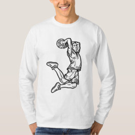Basketball-Spieler macht Slam Dunk Dunkles Design T-Shirt