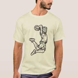 Basketball-Spieler macht Slam Dunk Dunkles Design T-Shirt