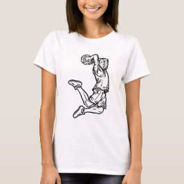 Basketball-Spieler macht Slam Dunk Dunkles Design T-Shirt