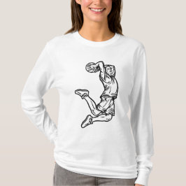 Basketball-Spieler macht Slam Dunk Dunkles Design T-Shirt