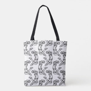 Basketball-Spieler macht Slam Dunk Dunkles Design Tasche