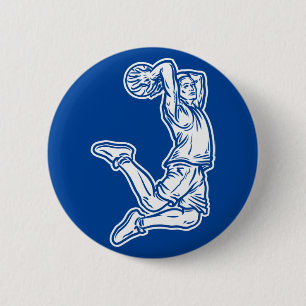 Basketball-Spieler macht Slam Dunk Light Design Button