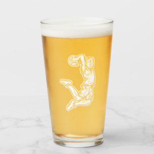 Basketball-Spieler macht Slam Dunk Light Design Glas