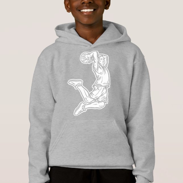 Basketball-Spieler macht Slam Dunk Light Design Hoodie (Vorderseite)