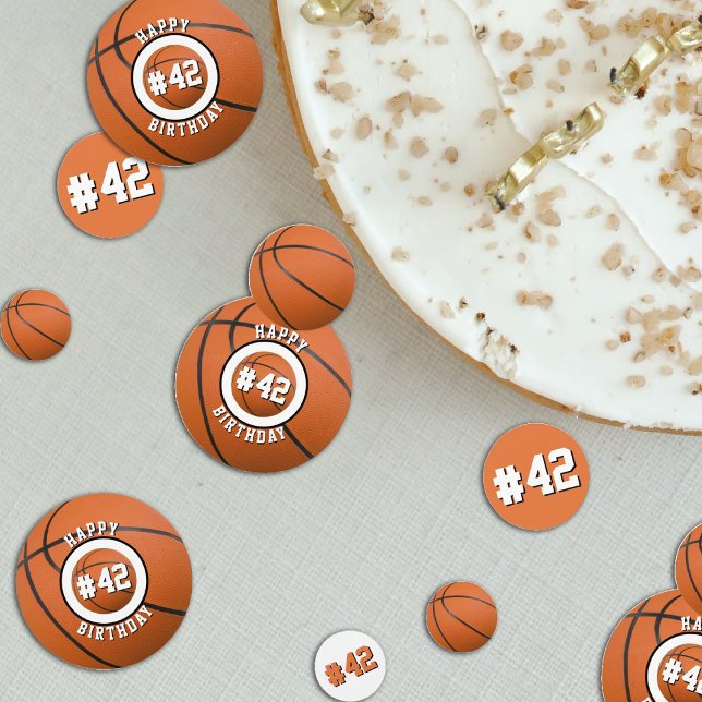 Basketball Spieler Mannschaftsnummer Sport Happy G Konfetti (Basketball Player Team Number Sport Happy Birthday Confetti)