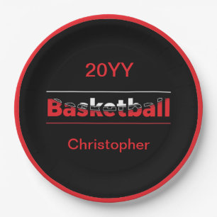 Basketball-Spieler - Minimalistischer geometrische Pappteller
