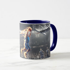Basketball-Spieler mit Feuerschieber Dunk #2 Tasse