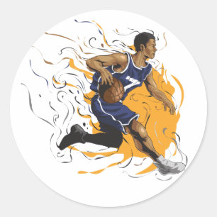 Basketball-Spieler Nr. 7 Runder Aufkleber