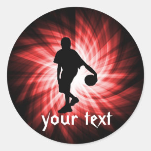 Basketball-Spieler, rot Runder Aufkleber