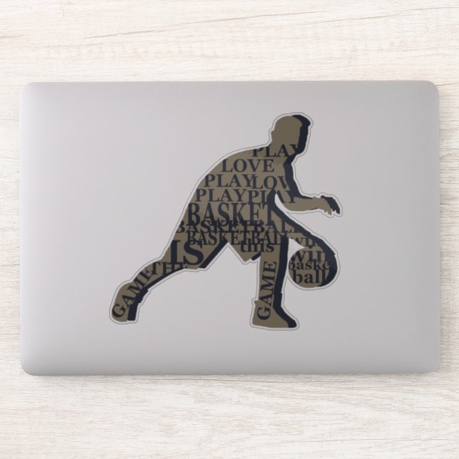 Basketball-Spieler treibe Aufkleber (Computer)