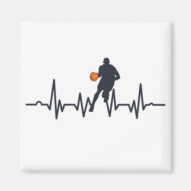 Basketball-Spieler treibende Herzschläge Magnet (Vorne)