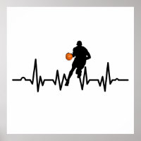 Basketball-Spieler treibende Herzschläge
