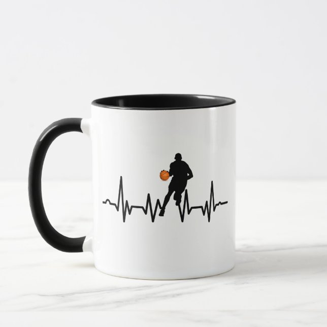 Basketball-Spieler treibende Herzschläge Tasse (Links)