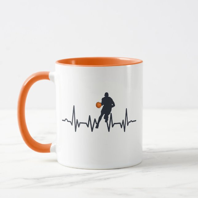 Basketball-Spieler treibende Herzschläge Tasse (Links)