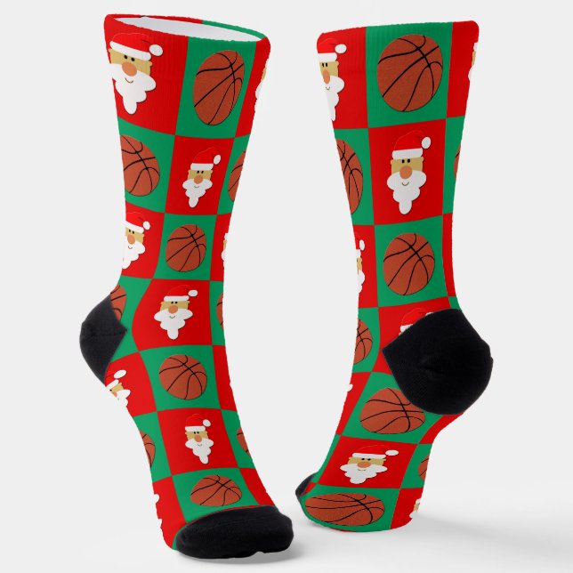 Basketball Spieler Weihnachtsfeiertag Socken (Gewinkelt)
