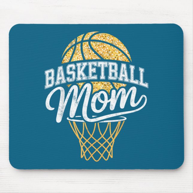 Basketball-Spielerin Mutter Hoops Mousepad (Vorne)