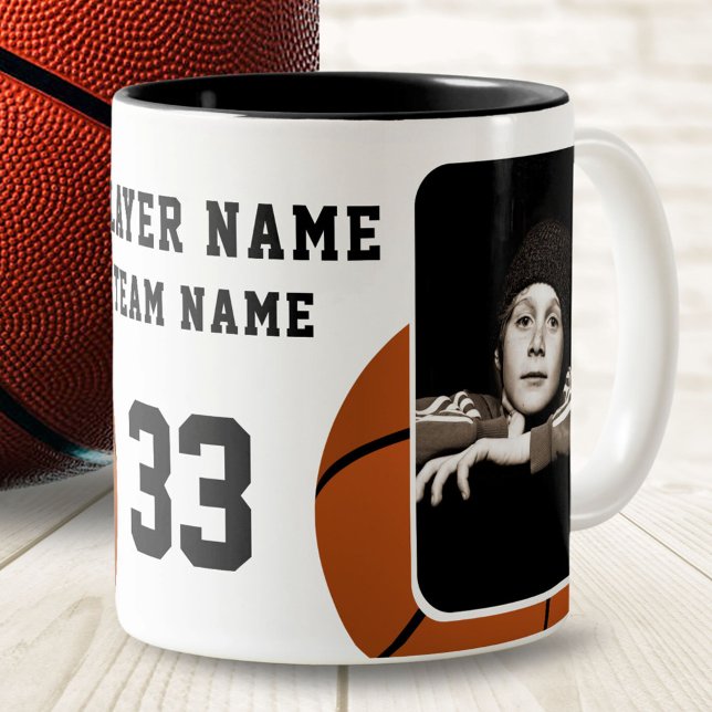 Basketball-Spielername Team 2 Fotos Zweifarbige Tasse (Von Creator hochgeladen)