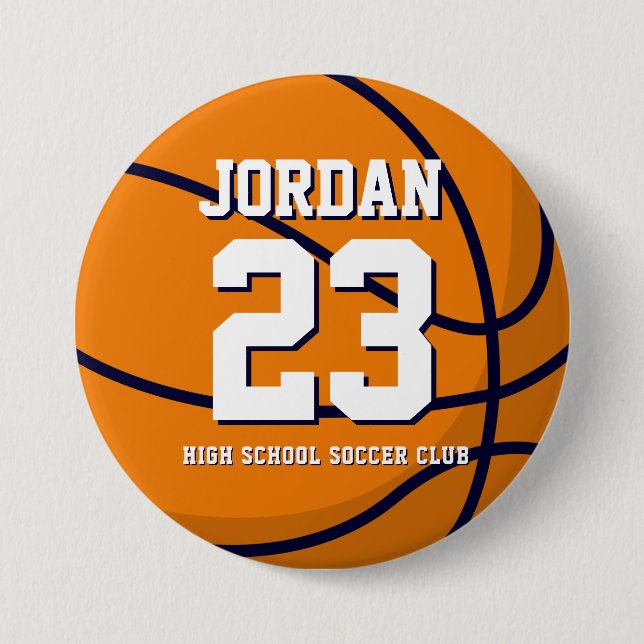Basketball Spielerschulmannschaft Button (Vorderseite)