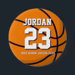 Basketball Spielerschulmannschaft Button<br><div class="desc">Ein perfektes Button für Sportfans, Athleten, Spieler, Trainer oder Kapitän der Basketballmannschaft. Sie können die Formulierung so anpassen, dass sie jedem Event mit diesem Sportthema gerecht wird, sei es Geburtstag, Meisterschaftsfeier oder Party.</div>