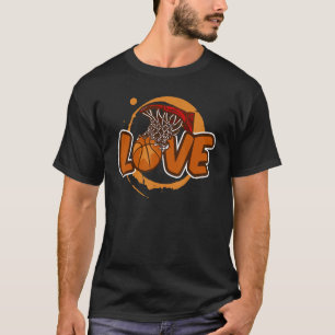 Basketball-Spielertrainer Ball Hoop Ball Liebe T-Shirt