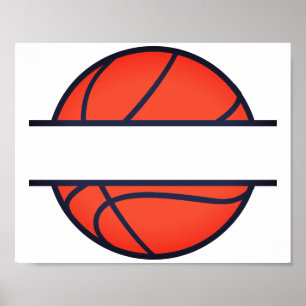 Basketball-Split-Monogramm Poster