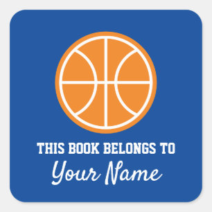 Basketball Sport Buchzeichen Aufkleber für Schulbu