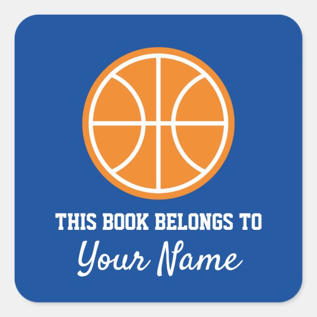 Basketball Sport Buchzeichen Aufkleber für Schulbu (Vorderseite)