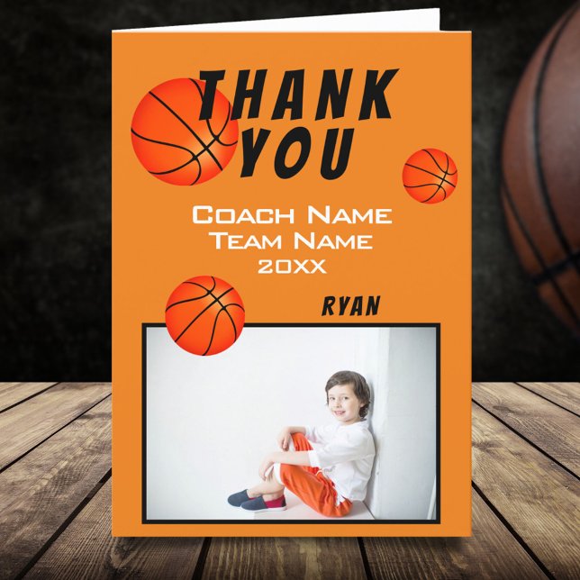 Basketball Sport Danke Coach Card (Von Creator hochgeladen)