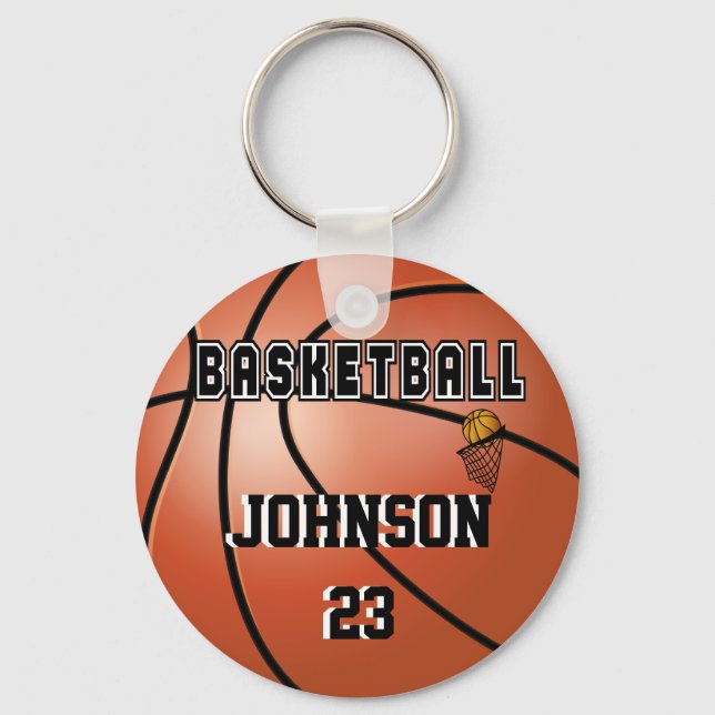 Basketball Sport | DIY Name & Number Schlüsselanhänger (Vorderseite)