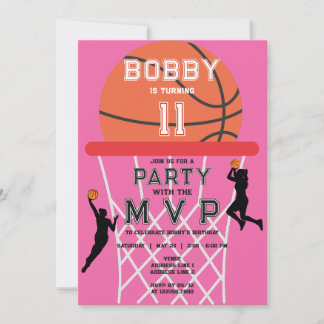 Basketball Sport Jumpman Pink Frau Mädchen Geburts Einladung