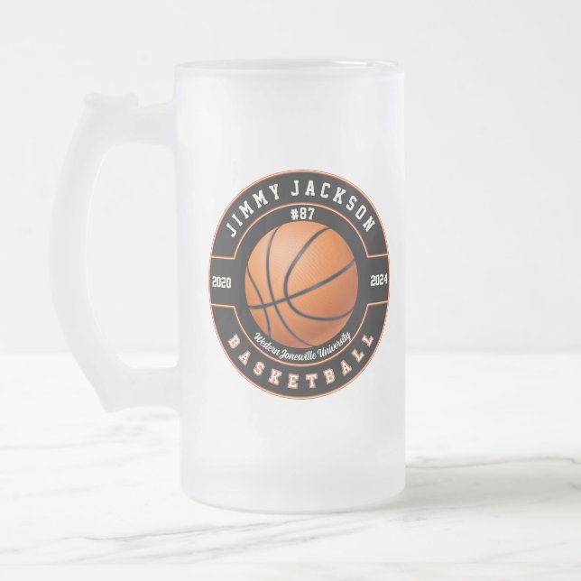Basketball Sport Mattiert Bier Tasse Glass Trinkbe (Links)