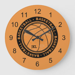 Basketball Sport Monogram Wall Clock Große Wanduhr