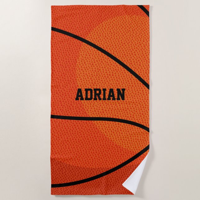 Basketball Sport Personalisiert Strandtuch (Vorderseite)