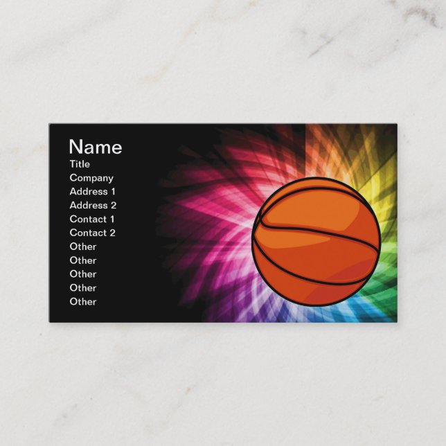 Basketball; Sport; Regenbogen Visitenkarte (Vorderseite)