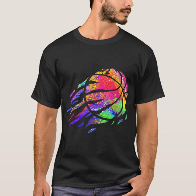 Basketball Sport Splash Basketball Ball Spar T-Shirt (Vorderseite)