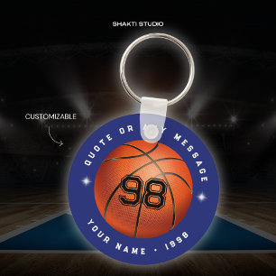 Basketball Sport Team Blau Rund Schlüsselanhänger