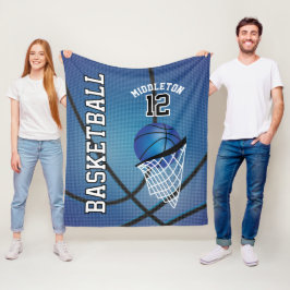 Basketball 🏀 Sportdesign in Blau Fleecedecke